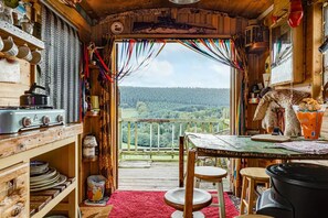 Cabin | Dining - Glamping Wagon - 1 x Double Bed, 2 x Single Bed (Scarborough)