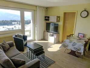 Tv, eldstad och dvd-spelare