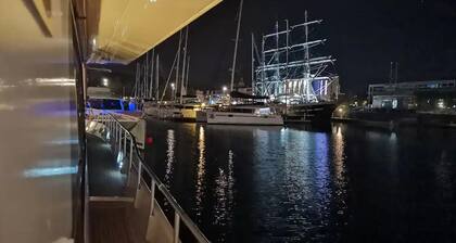 Luxury yacht in La Rochelle with a terrace