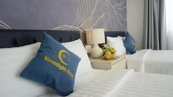 Senior Double Room, 2 Double Beds, City View | Premium bedding, minibar, desk, laptop workspace