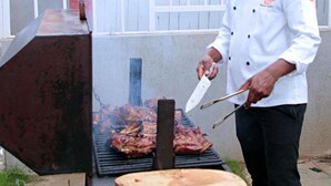 A chef grilling meat outdoors. - Montana Resort Naivasha (Naivasha)