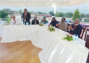Outdoor banquet area