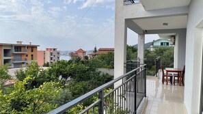 Family Apartment, Sea View, Garden Area | Terrace/patio - Azure Apartments by Kondo (Vlorë)
