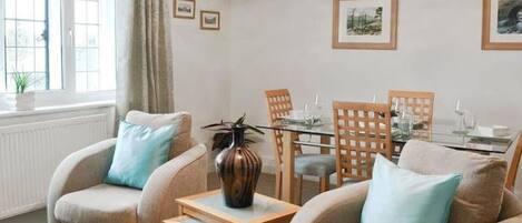 Smart TV, fireplace, DVD player, stereo