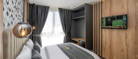 豪華雙人房 | 高級寢具、迷你吧、客房內保險箱、書桌