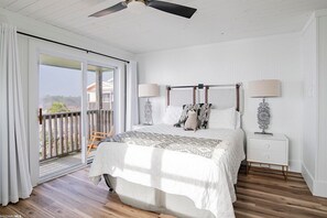 3 bedrooms, blackout drapes, iron/ironing board, travel crib