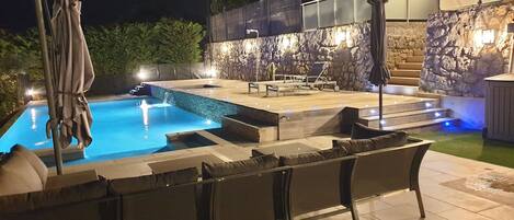 屋外プール、温水プール