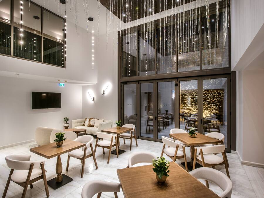 Lunch, dinner served; Greek cuisine, garden views