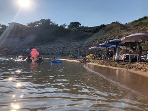 在海滩