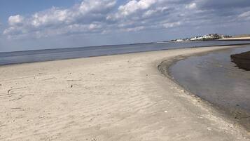 Plage, chaises longues