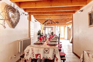 Dining - Sleeps 35 across three gites with shared garden and pool in summer (Chantepérier)