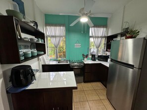 Kühlschrank, Mikrowelle, Ofen, Herdplatte