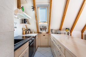 Fridge, oven, stovetop, dishwasher