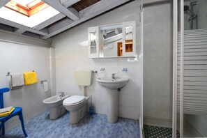 Shower, bidet, towels