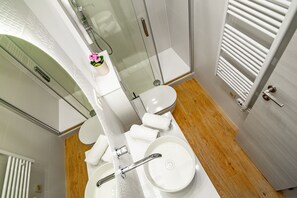 Dusche, Haartrockner, Handtücher