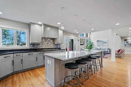 Fridge, microwave, oven, stovetop. Riverfront Home w/Dock · Fire Pit · Kids Play Area