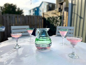 Outdoor dining - 30 Steps to the Atlantic Ocean, Sunrises, Deck, Family Area for BBQ's & Fun (Carolina Beach)