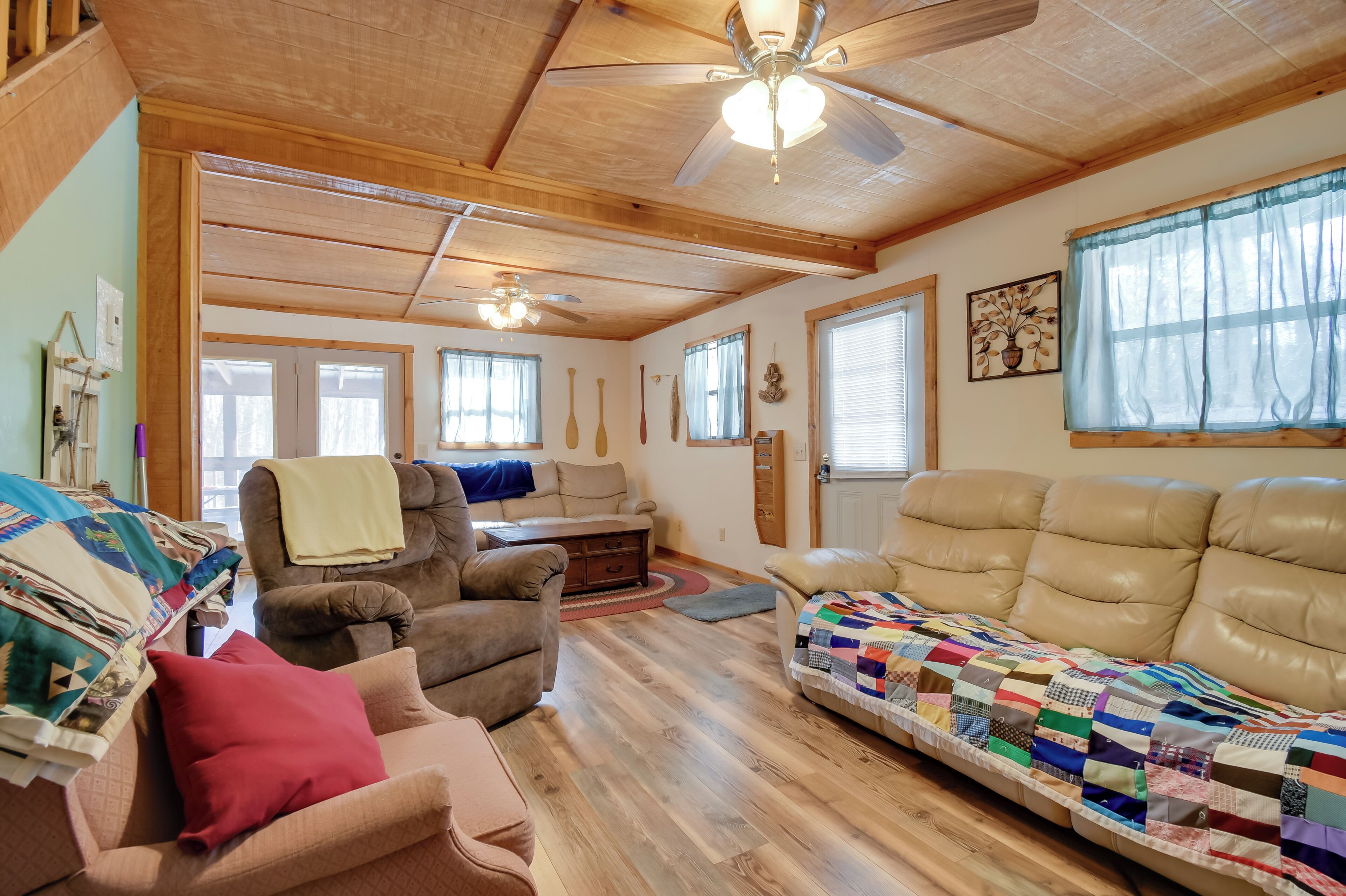 TV, DVD player, video library