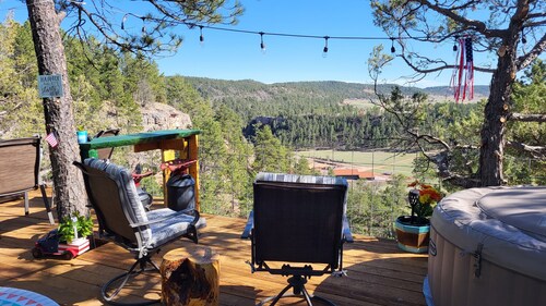 Eagle's Nest Cabin / Sibley4 Tent combo @EvansCliff hot tub canyon views