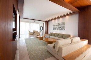 Deluxe Villa, 3 Bedrooms, Private Pool, Beach View | Living area | 43-inch flat-screen TV with cable channels, TV - Beachfront Villa in Danang Resort & Spa (Da Nang)