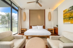 Deluxe Villa, 3 Bedrooms, Private Pool, Beach View | 3 bedrooms, premium bedding, memory foam beds, in-room safe
