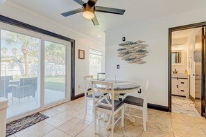 Dining - Dog-friendly duplex with fenced yard, private outdoor living, AC, & washer/dryer (Indialantic)