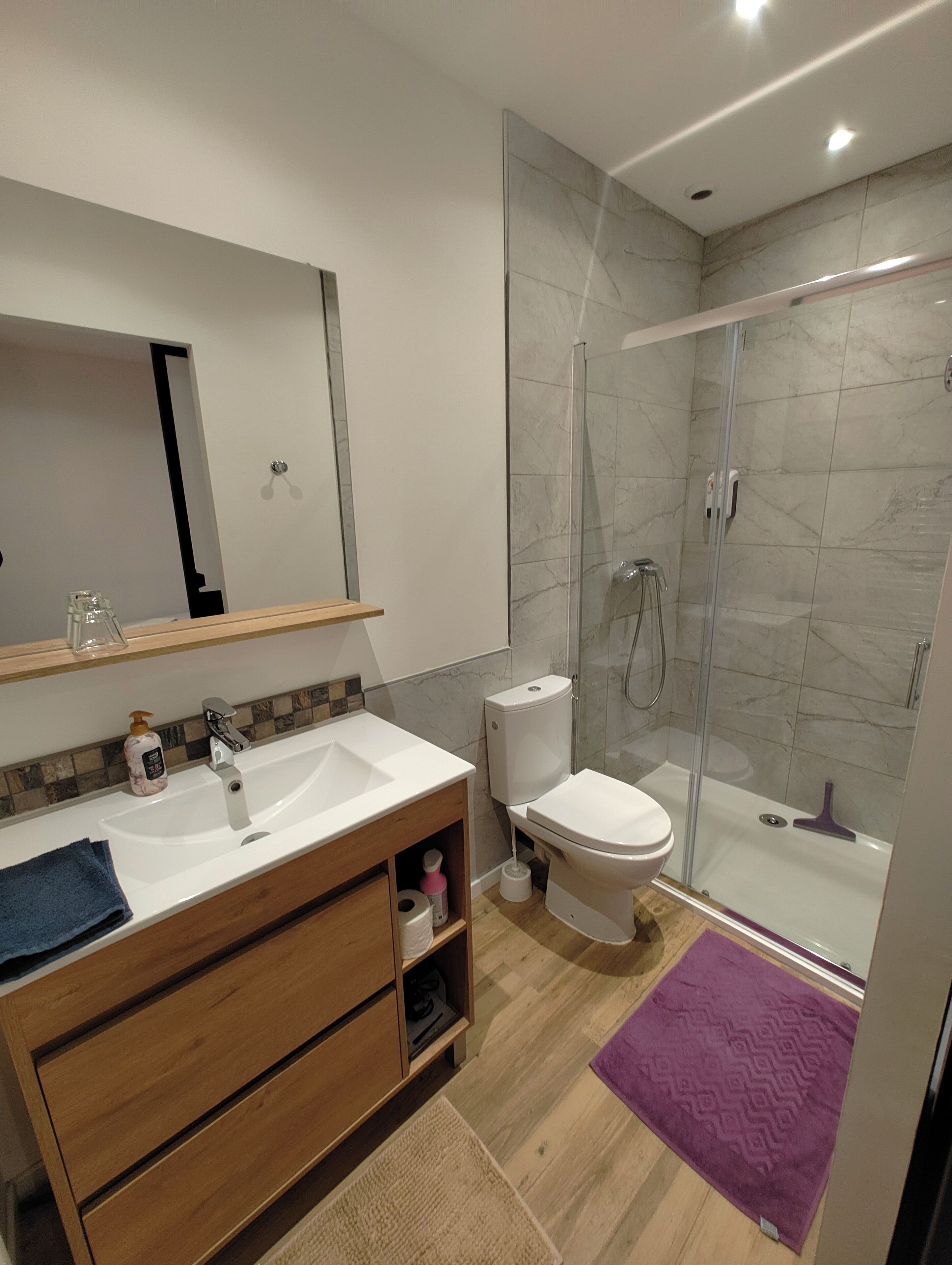 Secadora de cabello y papel de baño 