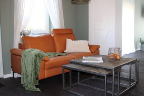 Smart TV, DVD player, books, video library