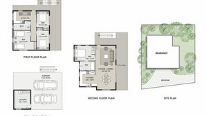 Three floor plans of a residence, including a carport and a driveway. - Hibiscus Hideaway Valla Beach 4BR home w/ two verandahs (Valla Beach)