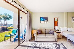 Iron/ironing board, internet, bed sheets - Waterfront condo featuring a lovely patio with views, AC, & pool access (Fort Walton Beach)