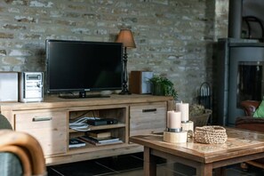 Télévision, cheminée, baby-foot, espaces bureaux