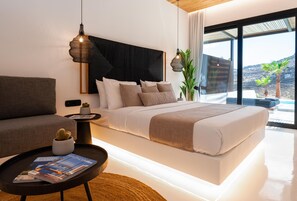 Junior Suite with Private Infinity Pool | Frette Italian sheets, premium bedding, Select Comfort beds, minibar - Ftelia Black Villas (Mykonos)
