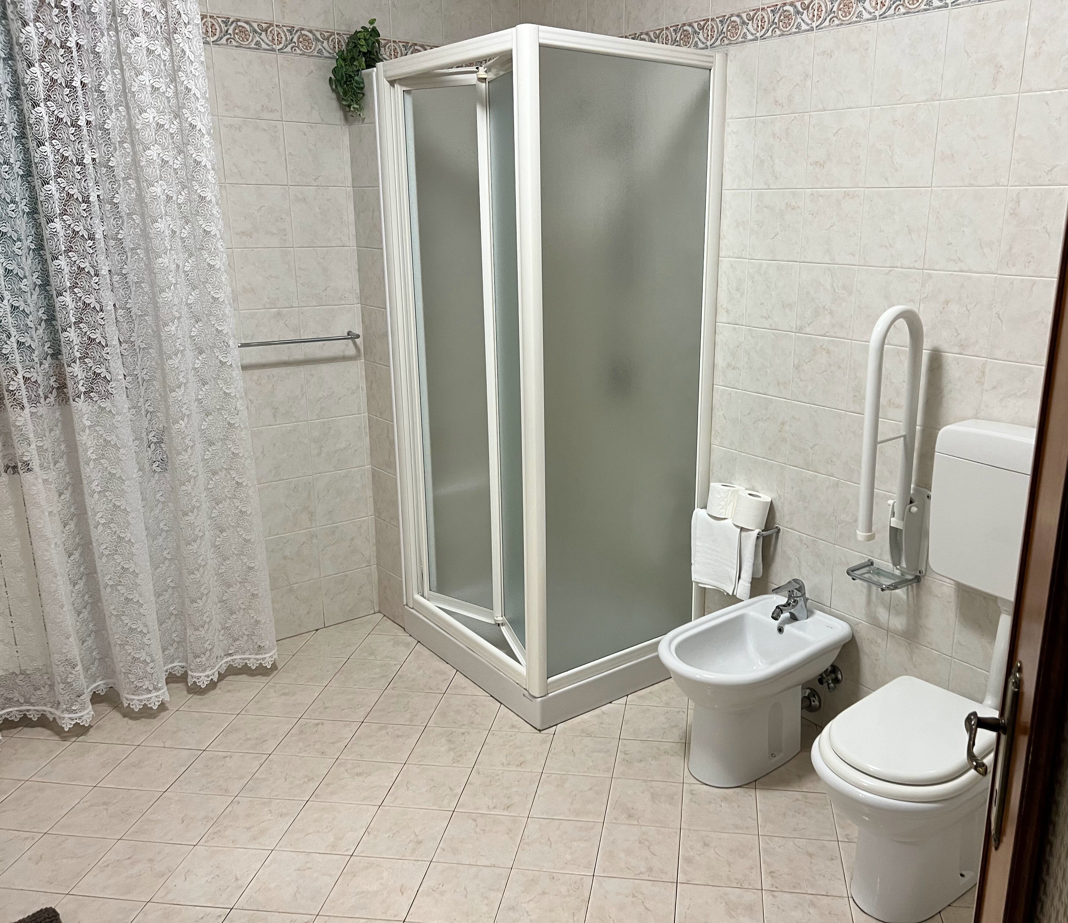 Dusche, Haartrockner, Bidet, Handtücher