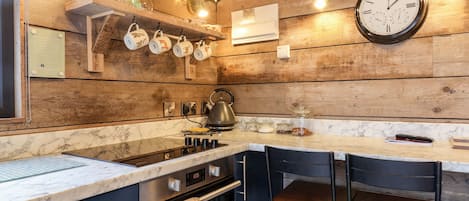 Fridge, dishwasher, electric kettle, toaster