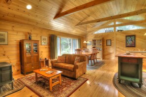 Smart TV, chimenea, reproductor de DVD y libros 