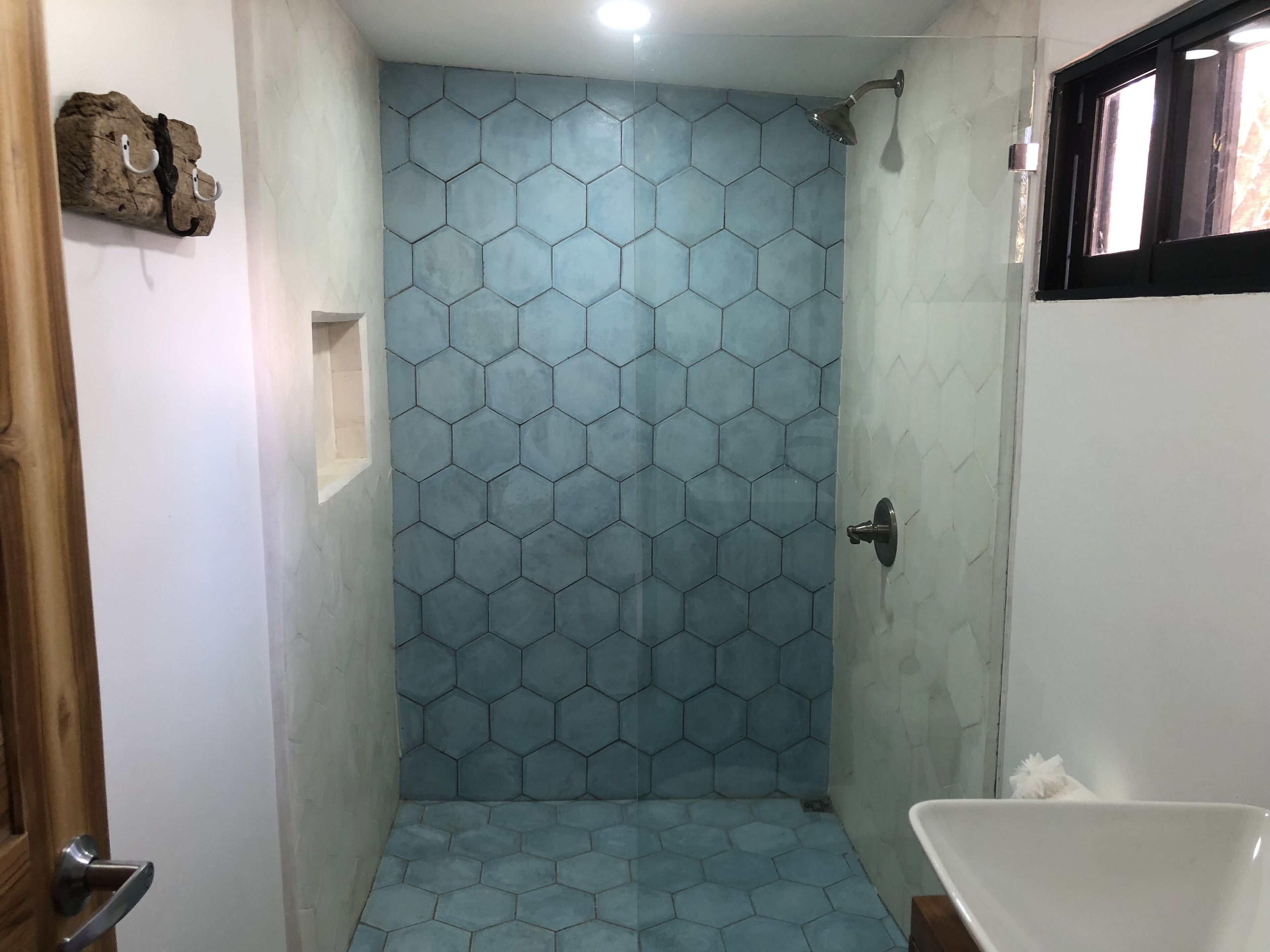 Shower, towels, soap