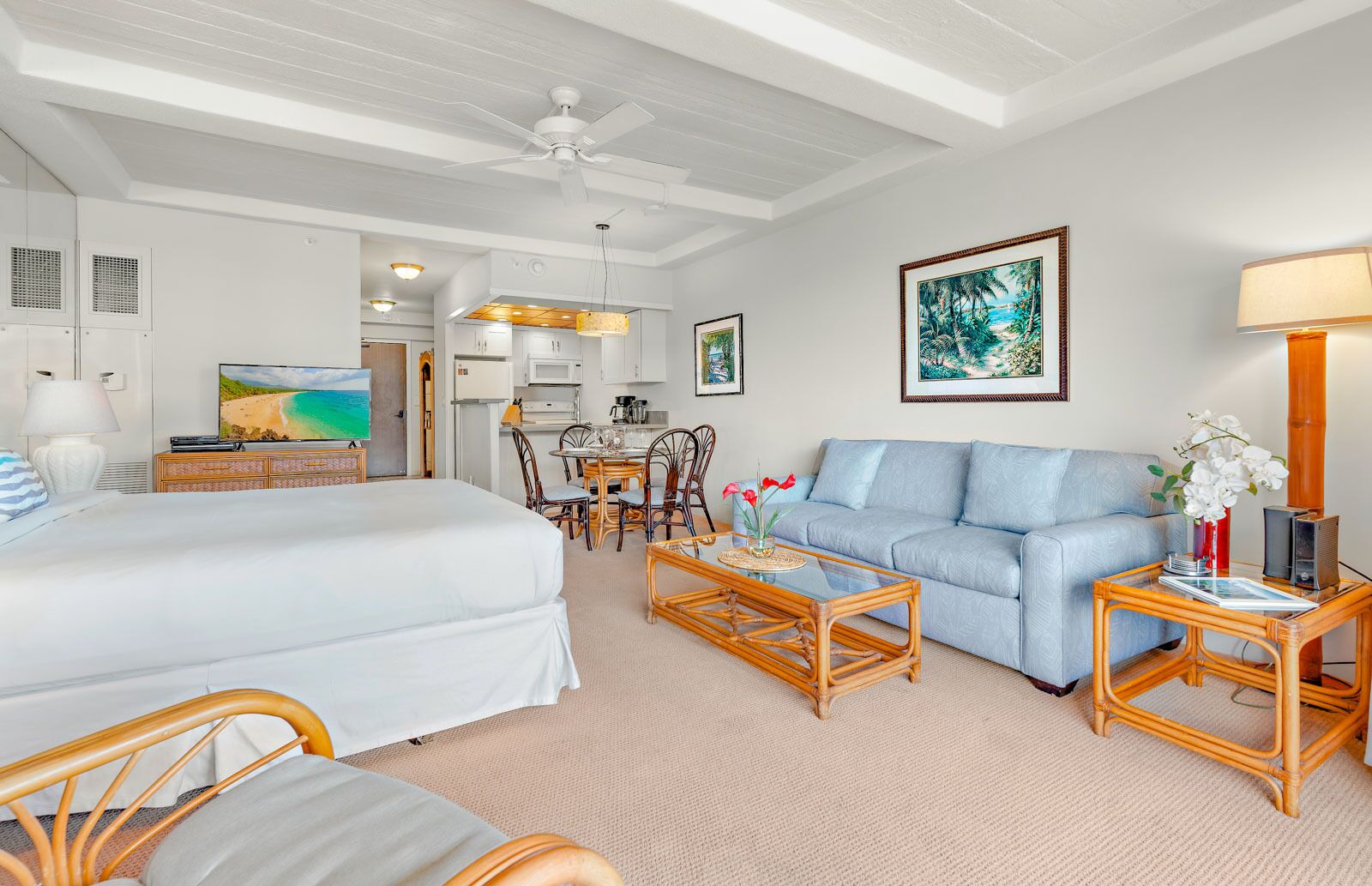 TV, DVD player, stereo