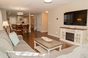 Family House, 4 Bedrooms | Living area | Flat-screen TV, fireplace - Beautiful home away from home  (Raleigh)