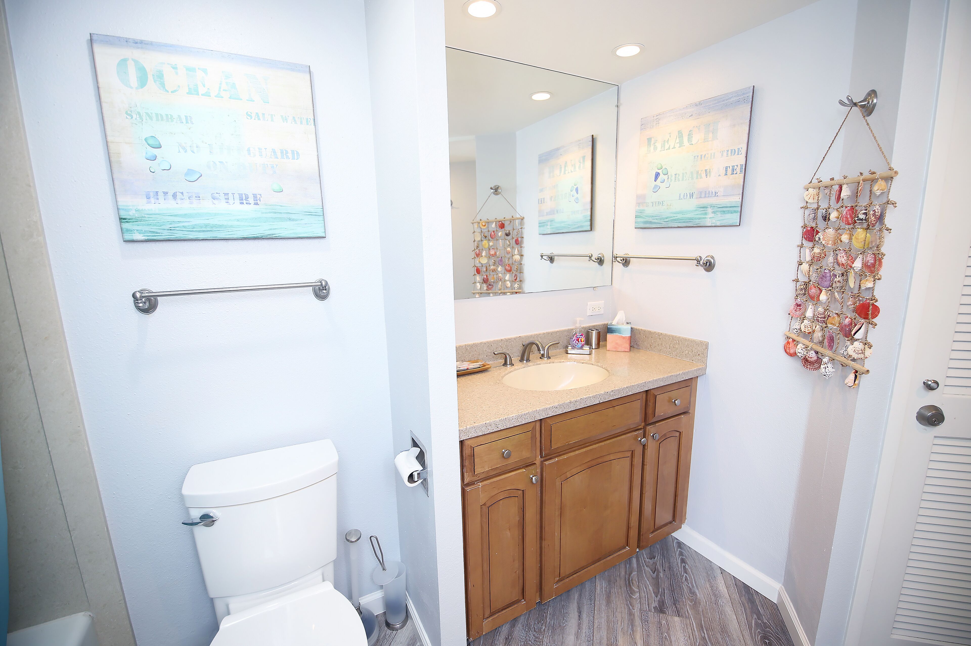 Bathtub, hair dryer, towels, soap