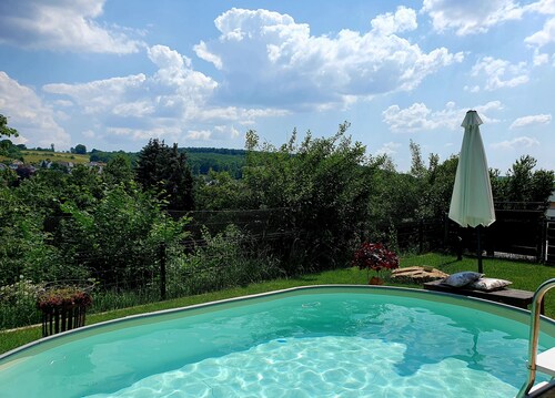 Tasteful and high-quality vacation apartment with large terrace and pool