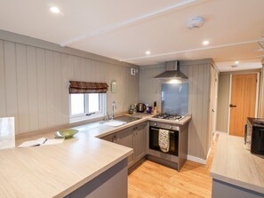 Fridge, dishwasher, electric kettle, toaster