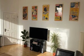 Basic Apartment, 2 Double Beds | Living area | TV - Radiant 2 Bedroom Flat in New Cross - Converted Pub (London)