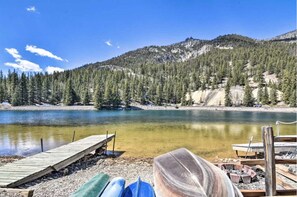 Enjoy serene lakeside views and a tranquil atmosphere with a dock perfect for boating or fishing.