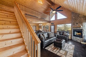 Smart TV, fireplace, DVD player, video library