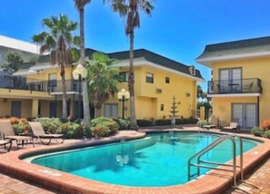Outdoor pool, a heated pool - Unit #216 Minutes to the beach! So cute & spacious w/ peek a boo view of Gulf! (Redington Beach)