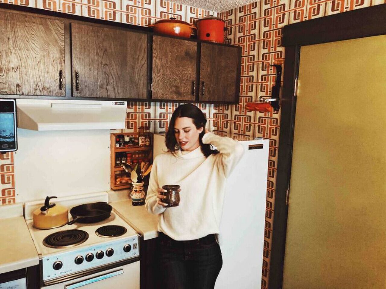 Kühlschrank, Mikrowelle, Ofen, Herdplatte