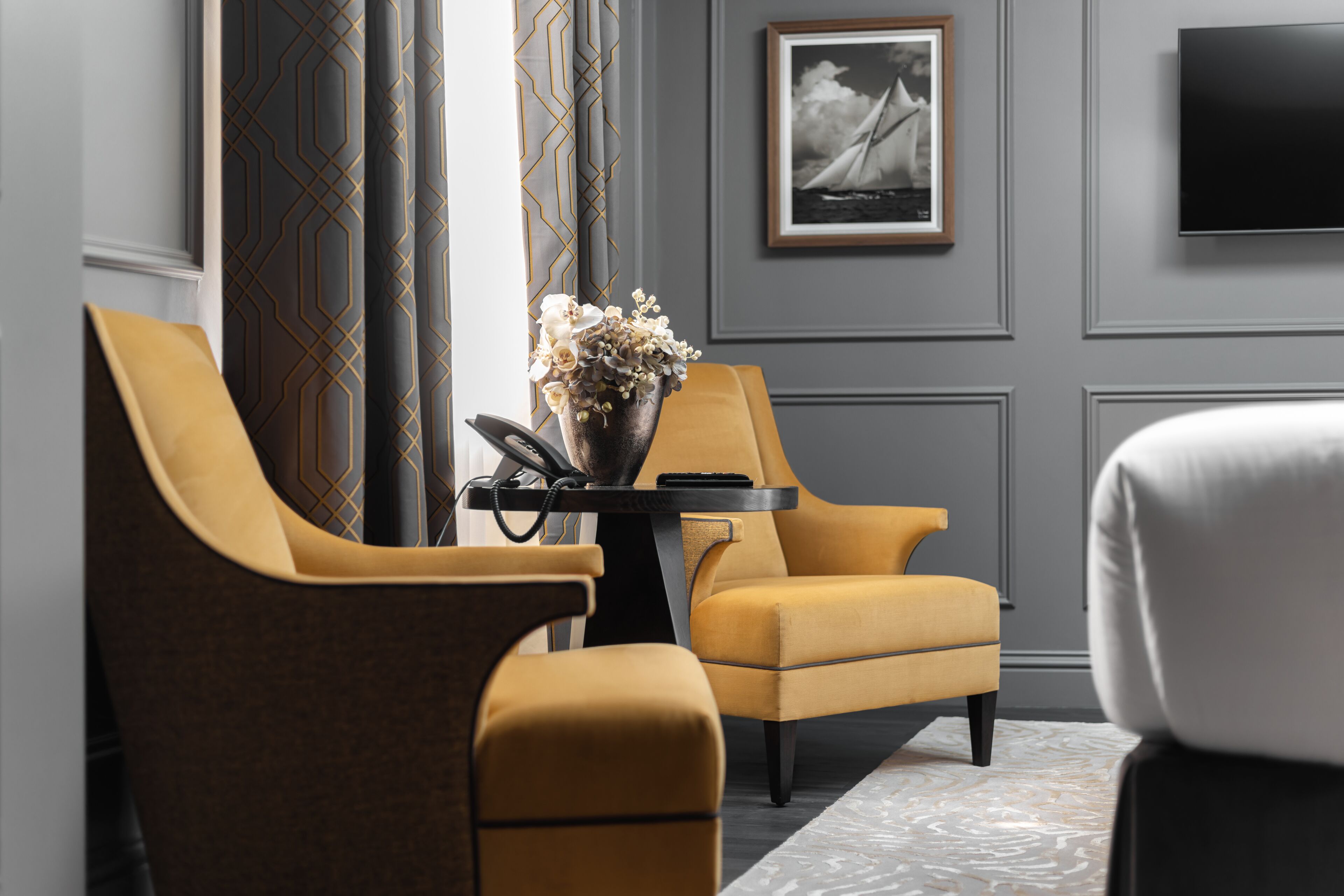 superior double room | living area | 50-inch smart tv with satellite channels, tv