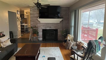 Smart TV y chimenea