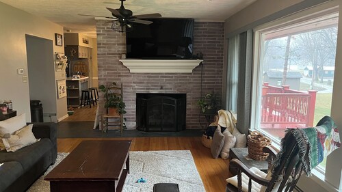 Beautiful ranch with walk out basement on the Tippecanoe river.