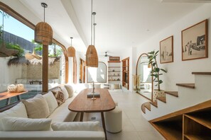 Villa, 2 Bedrooms | Living room | 56-inch Smart TV with digital channels, TV - The Arki Villa (Canggu)